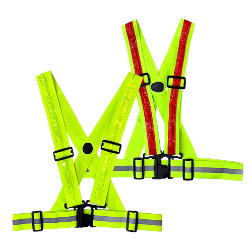 LED X밴드 USB충전조끼 주황색