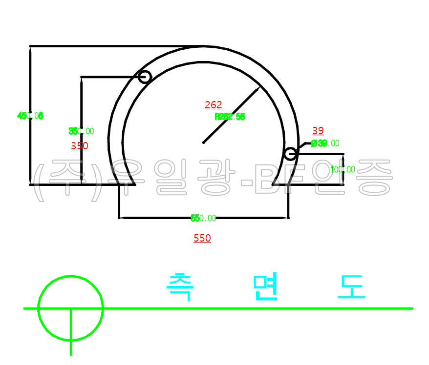반원 B형 자전거 거치대 2M / 5대분 주문제작