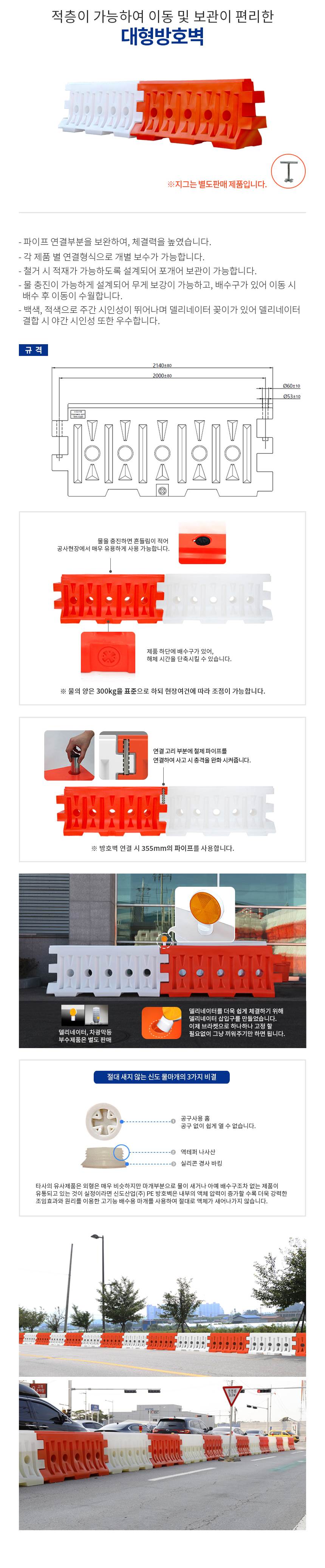 방호벽(대형) 적색(L2000×W600×H900)