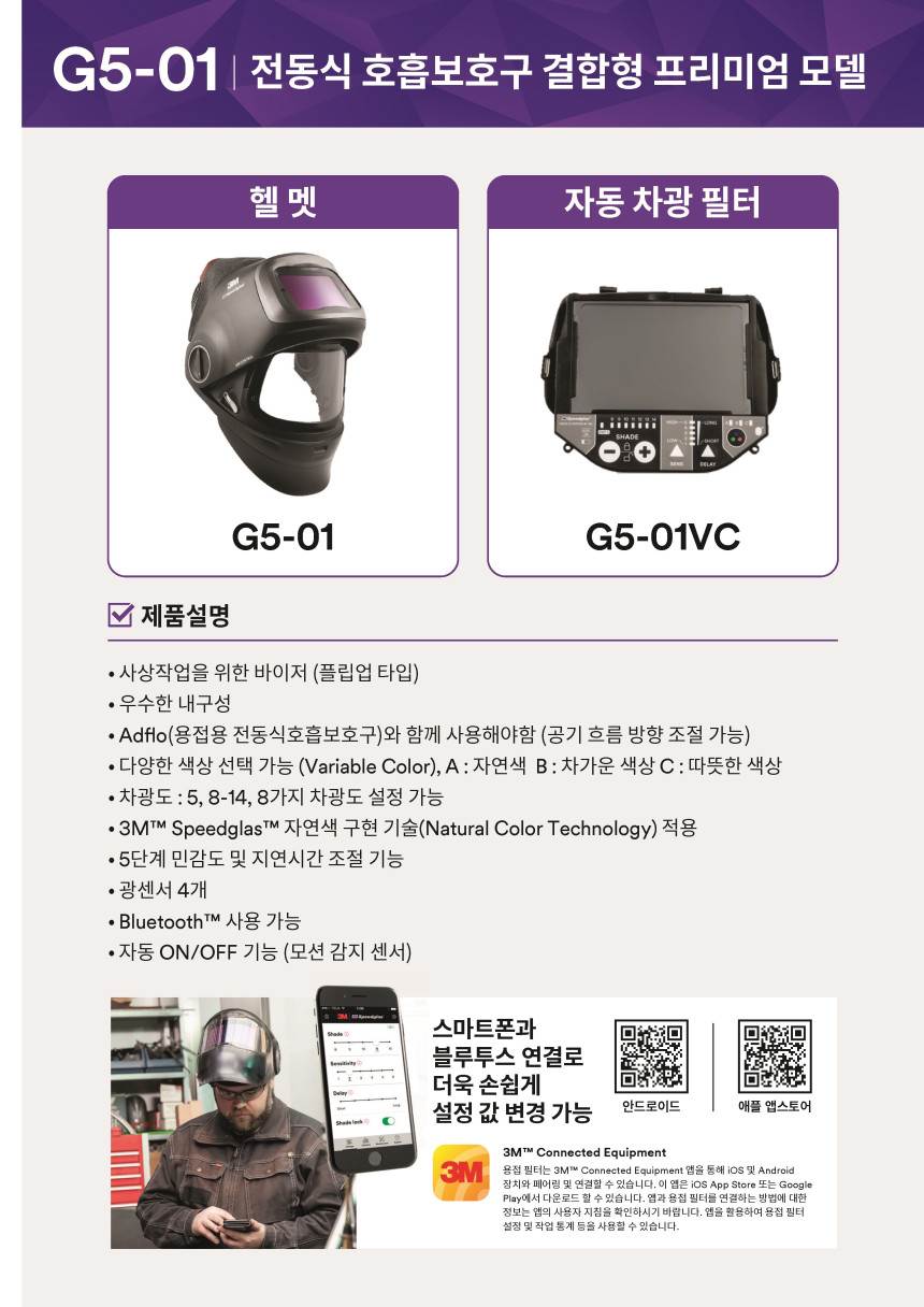 3M 자동용접면 / G5-01 VC 스타터킷 세트