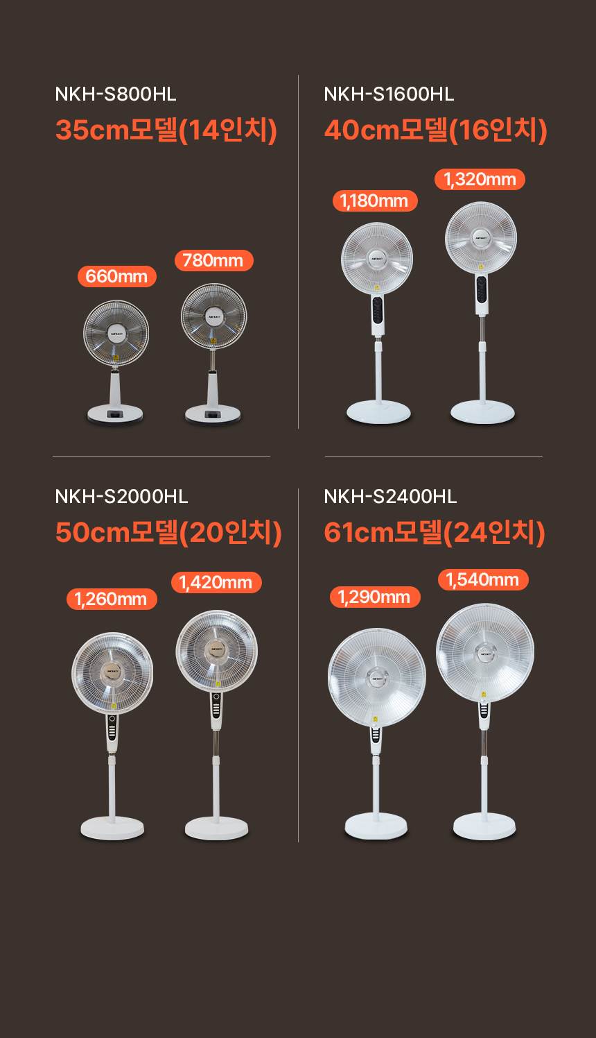 한솔 넥스코 / 선풍기형 전기히터 스탠드_40cm / NKH-S1600HL 노출가준수필수