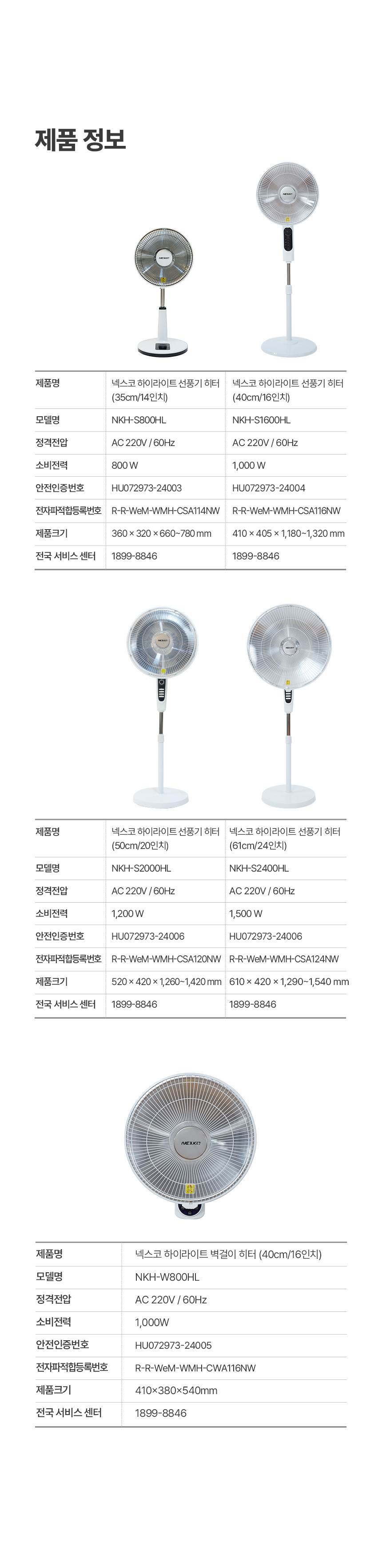 한솔 넥스코 / 선풍기형 전기히터 스탠드_40cm / NKH-S1600HL 노출가준수필수