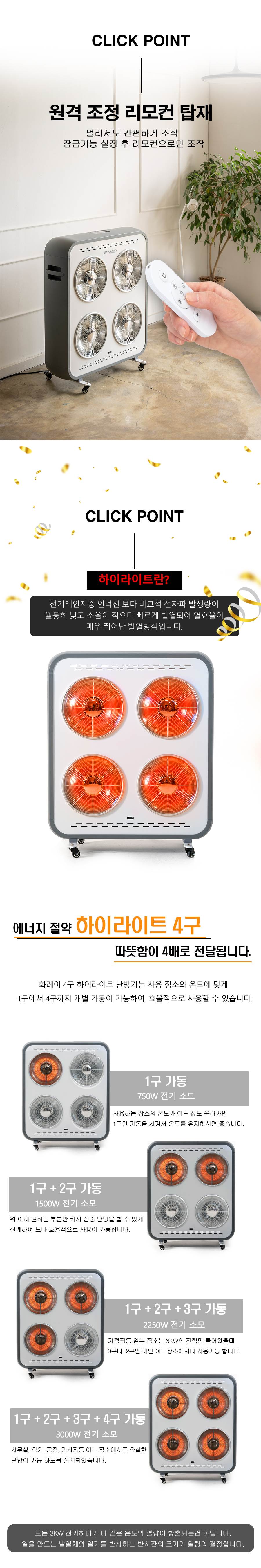 화레이 하이라이트 4구 (전기히터) FNEH-H4300 노출가준수필수