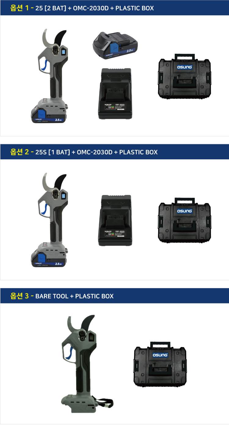 35mm 충전 전지가위 B2059PS BARE TOOL + PLASTIC BOX