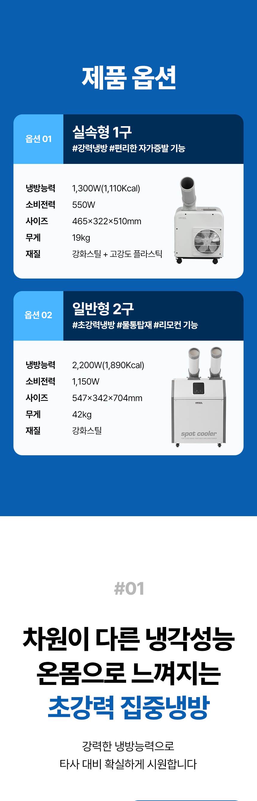 한솔 / 미니 산업용 에어컨 2구 / HSE-SP6600K 무료배송