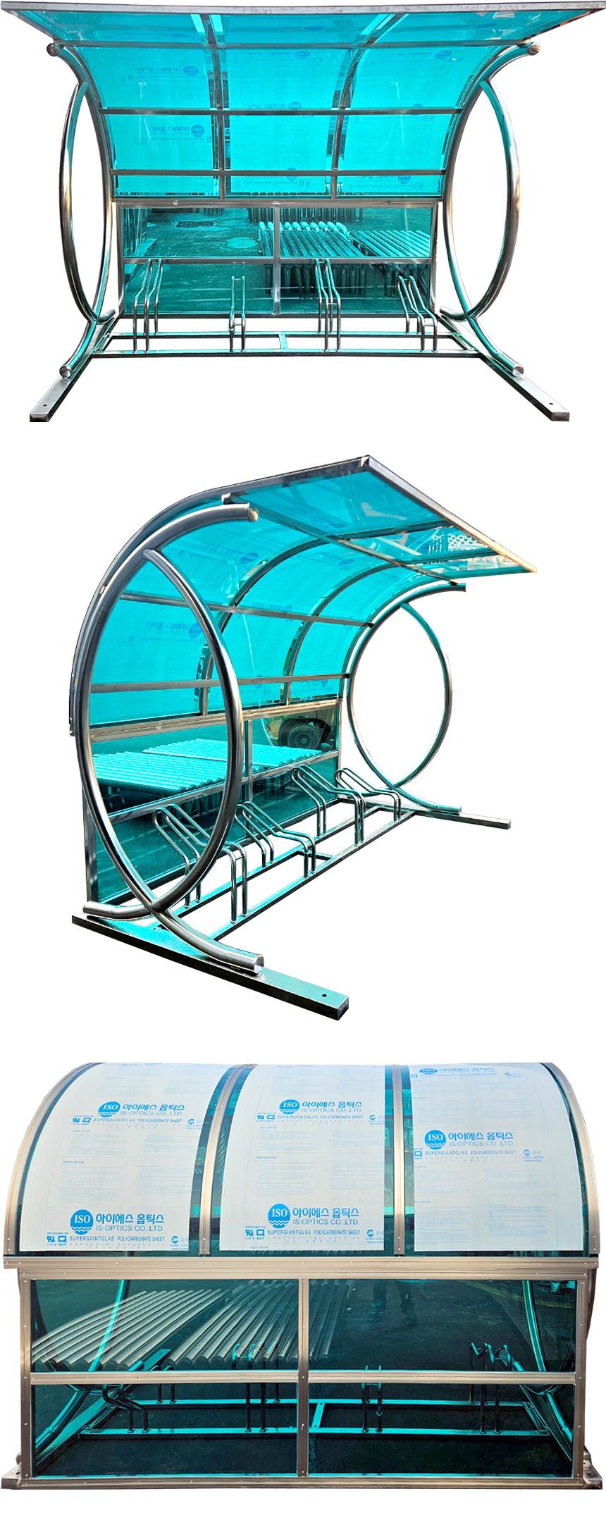 ws13 자전거보관소-렉산 지붕:녹색 / 3M(7대분) 주문제작