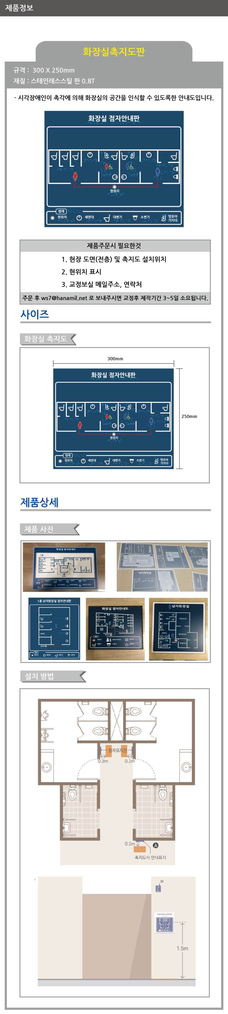화장실용 촉지도 300*250 주문제작